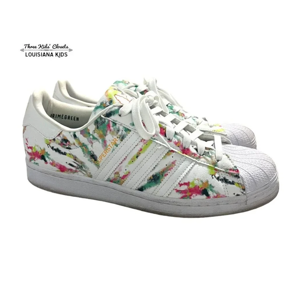 Adidas Superstar Sz 9 PrimeGreen Watercolor Sneakers
